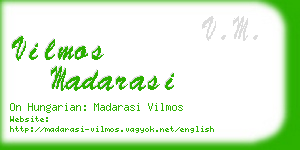 vilmos madarasi business card